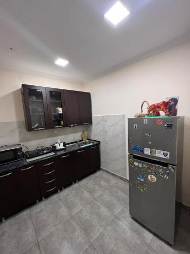 a kitchen with a refrigerator and a counter top at Monte Bianco in Mestia