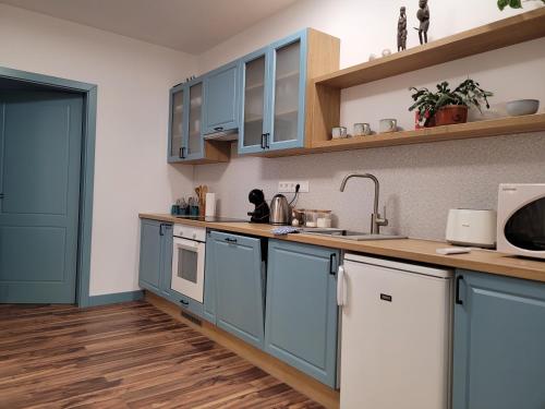 A kitchen or kitchenette at Jégmadár Apartman