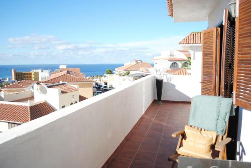 a balcony with a view of the ocean at Villa Casa Blanca in Adeje