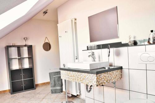 Η κουζίνα ή μικρή κουζίνα στο Ferienwohnung Waldblick in der Eifel