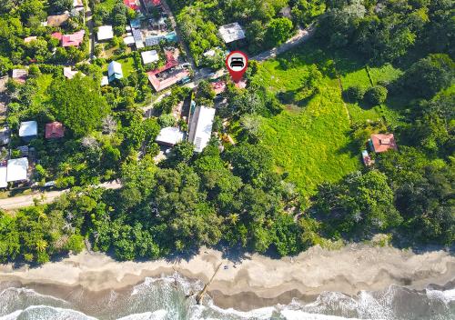 an aerial view of a beach with a house at Hotel Banana Azul - Adults Only in Puerto Viejo