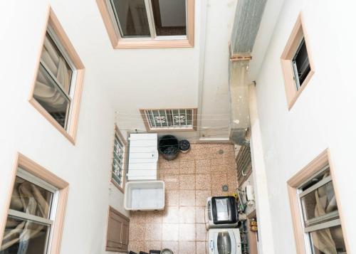 an overhead view of a room in a building at Pensión Alcalá in Alcalá