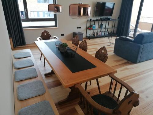 Posezení v ubytování Blue Note Apartments