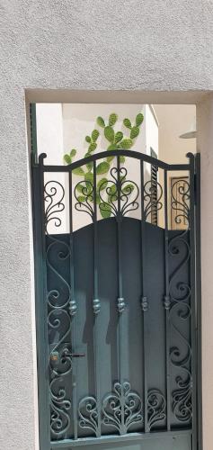 a window with a door with a plant on it at La Capasa di CasAda in Spongano