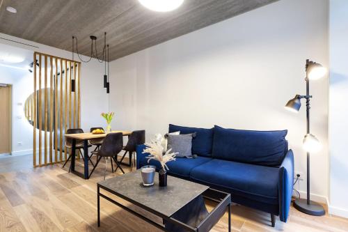 Χώρος καθιστικού στο City Center Sanctuary Modern Business-Class Studio with Free Parking in the Heart of Vilnius
