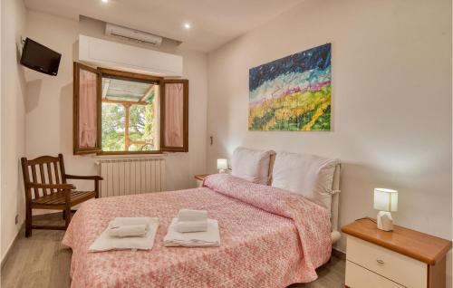 Katil atau katil-katil dalam bilik di Amazing Home In Chianciano Terme