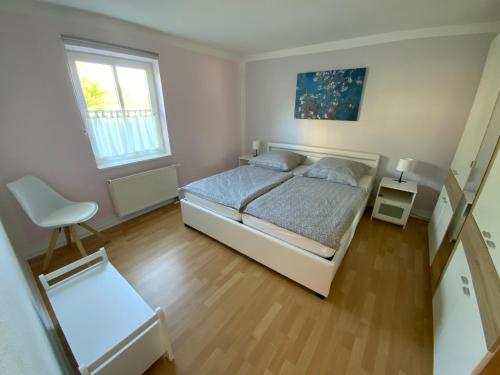 Postel nebo postele na pokoji v ubytování große Wohnung zentral gelegen