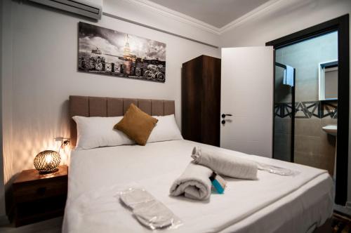 - une chambre avec un lit et des serviettes dans l'établissement CK Boutique Hotel, à Istanbul