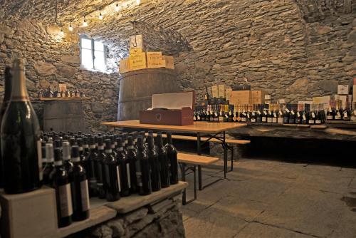 a room with a bunch of bottles of wine at VILLA CHIOVENDA Residenza d'Epoca in Premosello Chiovenda