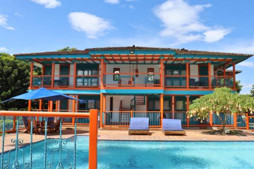 Bazén v ubytování Hotel Campestre La Tata nebo v jeho okolí