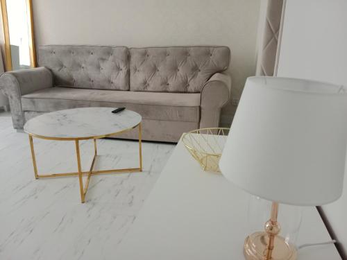 Een zitgedeelte bij Apartament Glamour Chełm