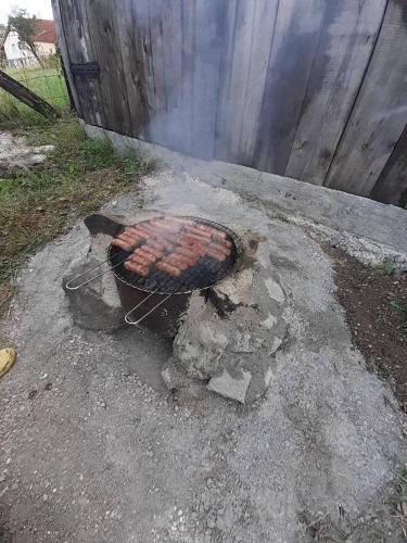 a brick grill on the ground in a yard at Kuca za odmor ViP in Kremna