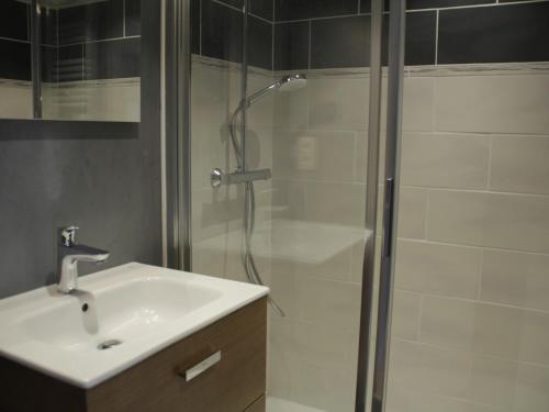 シャテルにあるAppartement Châtel, 2 pièces, 5 personnes - FR-1-200-230のバスルーム(シャワー、シンク、シャワー付)