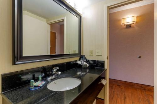 a bathroom with a sink and a large mirror at Best Western Staunton Inn in Staunton