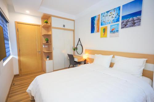Katil atau katil-katil dalam bilik di Căn hộ 2 phòng ngủ trực biển Quy Nhơn, TMS Pullman căn góc
