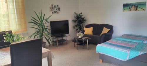 En tv och/eller ett underhållningssystem på Apartment Lea