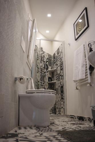 a bathroom with a toilet and a shower at La Casetta in Agrigento