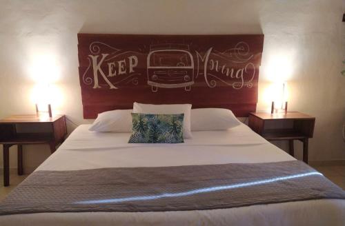 Cama o camas de una habitación en Hotel Sur Bacalar