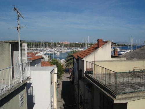 a view of a harbor with boats in the water at House Vodice in Vodice