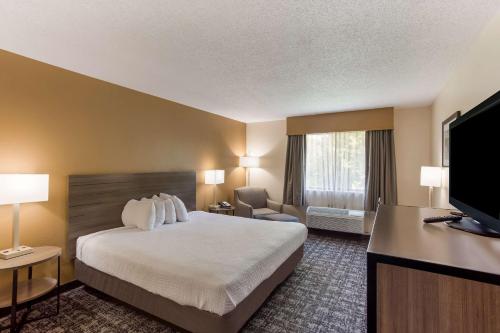 a hotel room with a bed and a flat screen tv at Best Western Logan Inn in Chapmanville