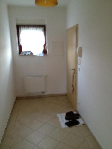 a room with a door and a window and a floor at Bennstedt 1 in Salzatal