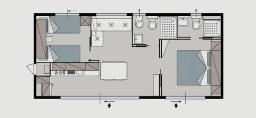 a floor plan of a house at Camping Barco Reale in Lamporecchio