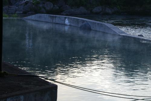a body of water with a rope in the water at Hotel Carrizal Spa in Apazapan