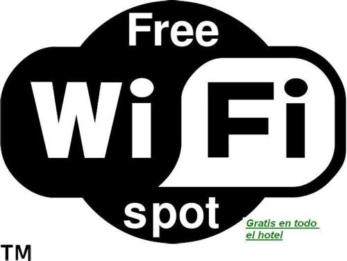 a black and white sign with the words free wrf spot at Hotel Navarro in Panticosa