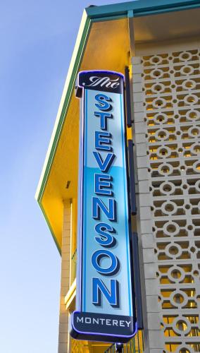 a sign on the side of a building at The Stevenson Monterey in Monterey