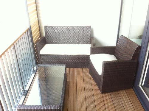 Χώρος καθιστικού στο Ferienwohnung Seeblick Zwenkau