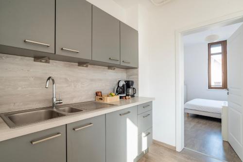 Кухня или мини-кухня в Le Manoir de Cyrielle à 10 min du centre de Strasbourg

