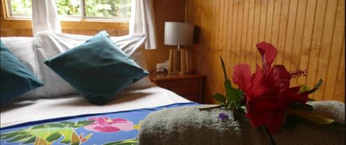 Кровать или кровати в номере Tuava Lodge