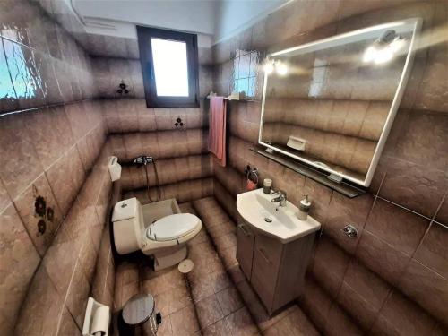een badkamer met een toilet en een wastafel bij ARCHONTISSA Lagonisi villa in Kalívia Thorikoú