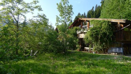 a house in the middle of a field of grass at Luxus Chalet Mühlermoos in Ramsau im Zillertal