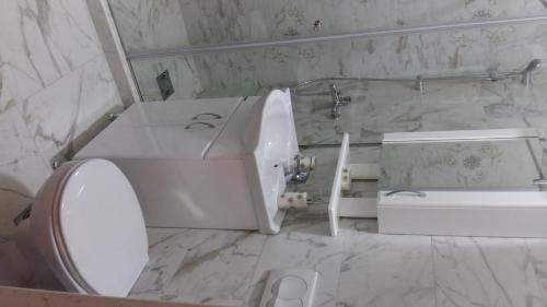 a bathroom with a toilet and a sink and a tub at Apartments Popovic in Kotor