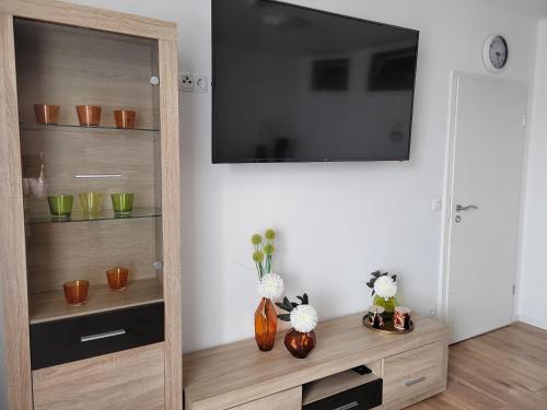 TV a/nebo společenská místnost v ubytování 3-Zimmer Wohnung in Centrum