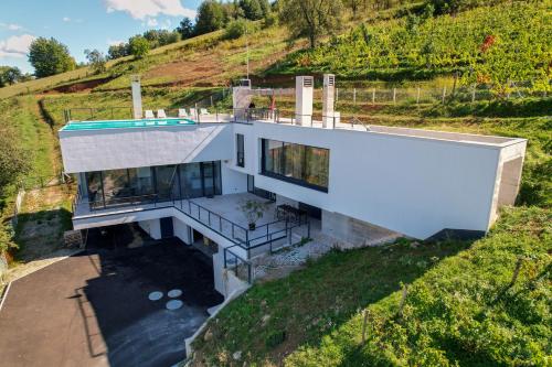 an aerial view of a house on a hill at Villa Wineyard - VinoGrad in Banja Luka