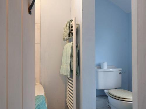 a bathroom with a toilet and a towel rack at Richmond Cottage in Ashby Saint Ledgers