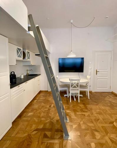Dapur atau dapur kecil di Ars Longa apartments