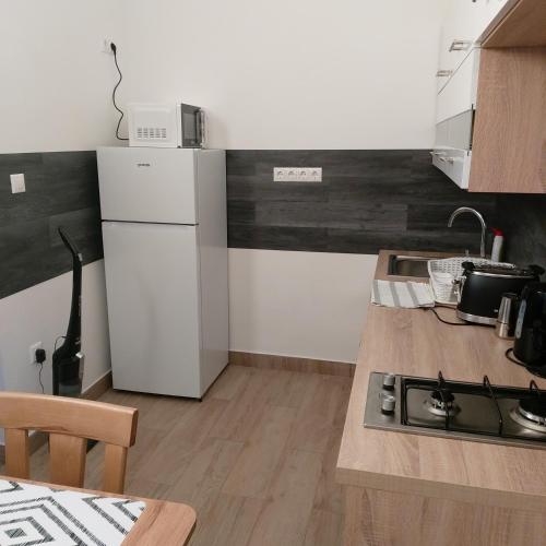 Kuchyň nebo kuchyňský kout v ubytování Árkád Center Apartman