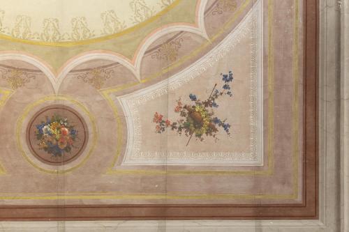 a painting of flowers on a wall at Hotel donna Francesca in Rome