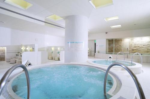 duża wanna z hydromasażem w pokoju ze spa w obiekcie Hotel Emisia Sapporo w mieście Sapporo