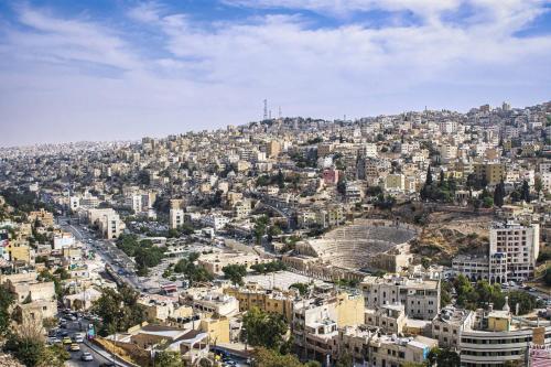 an aerial view of the city of jerusalem at The Royal Luxury Superior Queen cot in Amman