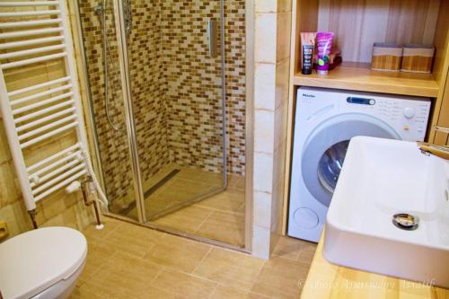 Kúpeľňa v ubytovaní Aviatik apartmány