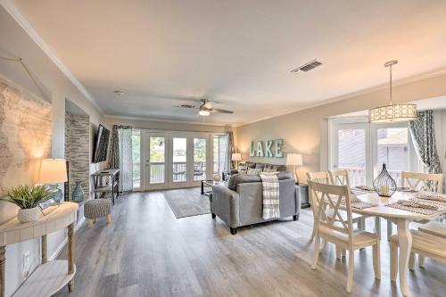a living room with a table and a couch at Hot Tub Access Fantastic Condo in Hot Springs! in Hot Springs