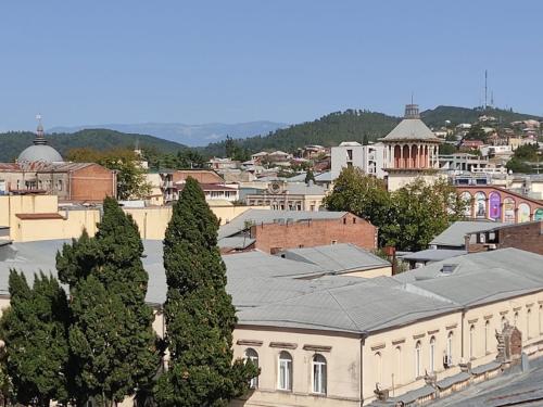 a view of a city with trees and buildings at Pushkin street Pearl in Kutaisi