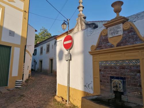 a do not enter sign in front of a building at A Casa Pequenina - Escusa, Marvão in Marvão