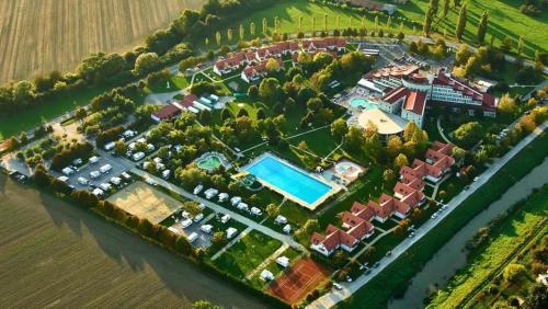an aerial view of a resort with a swimming pool at Cosy country home, Lendava in Lendava
