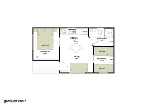 a floor plan of a house at Alivio Tourist Park Canberra in Canberra