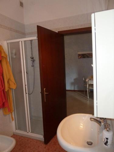 a bathroom with a shower and a sink at Sissi Bed&Breakfast in Tencarola
